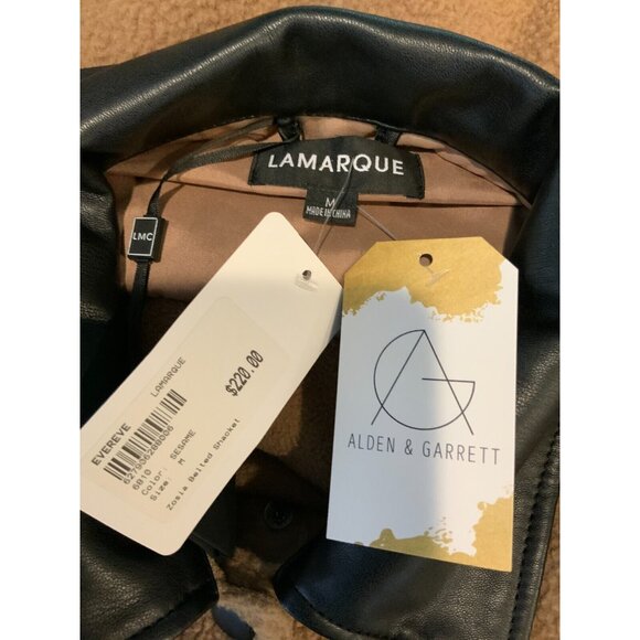 Lamarque Evereve Sesame Brown Zosia Belted Shacket NWT $220 Size M - Picture 8 of 8